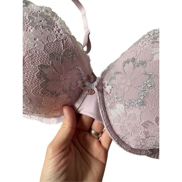 NEW Victoria’s Secret Perfect Shape Push-up Bra 38DD Floral Lace Lilac Purple - Picture 8 of 9